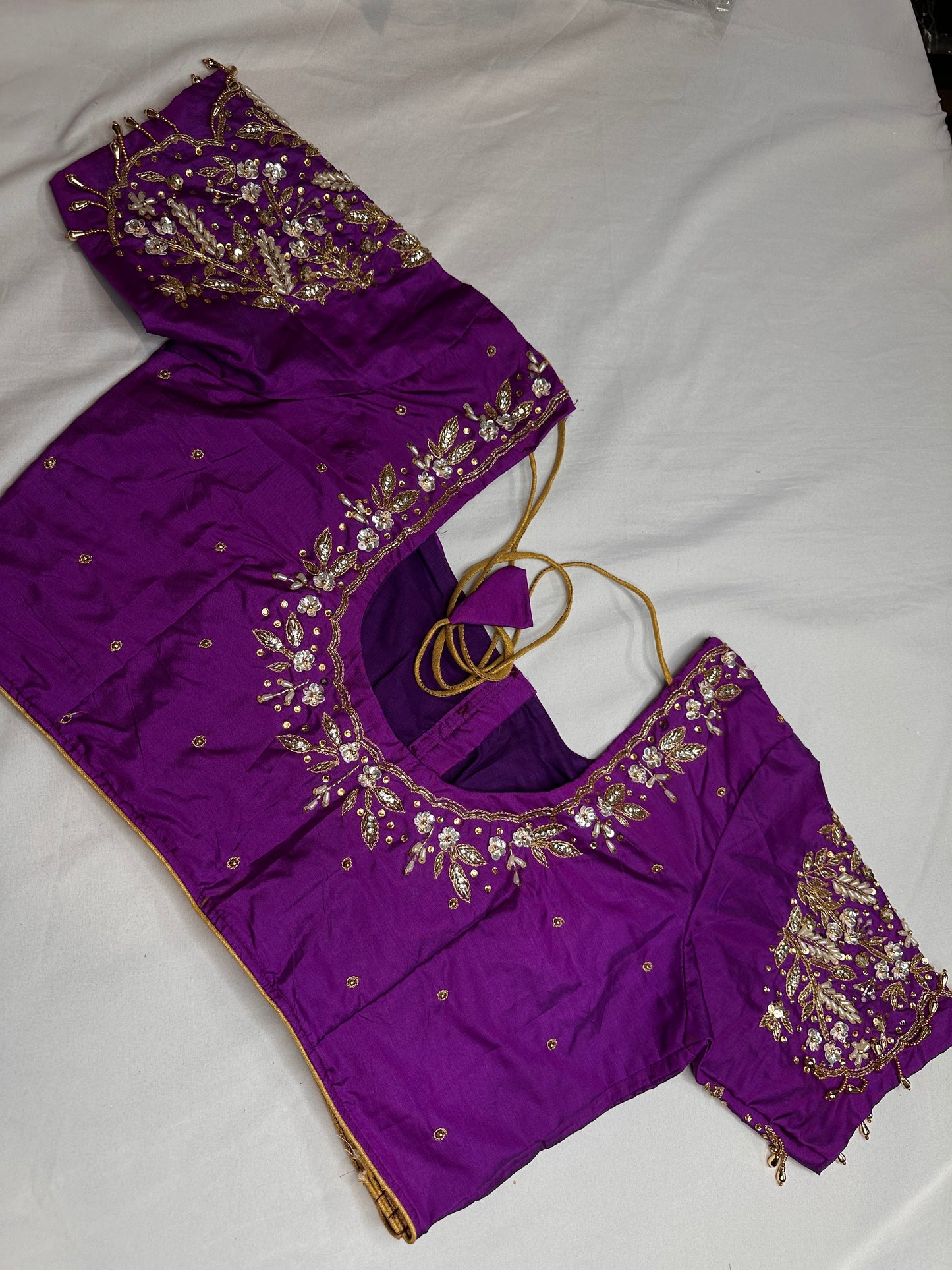 Kardana Purple Pearls Maggam Blouse