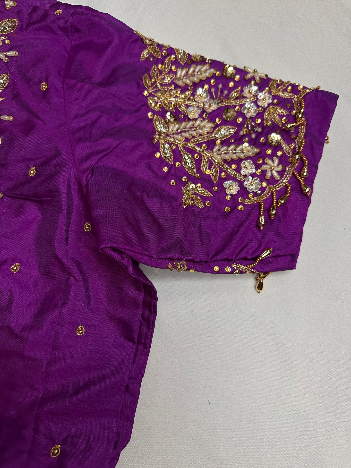 Kardana Purple Pearls Maggam Blouse