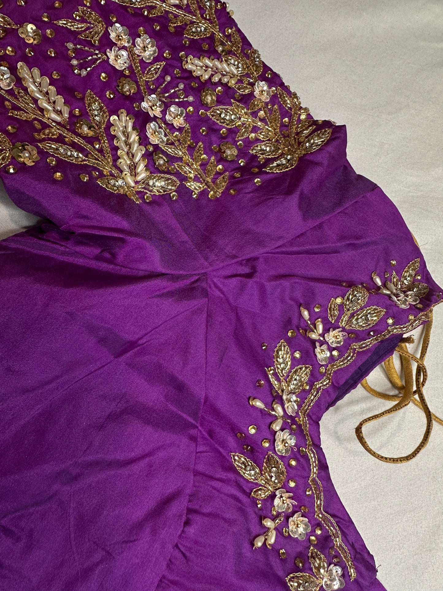 Kardana Purple Pearls Maggam Blouse