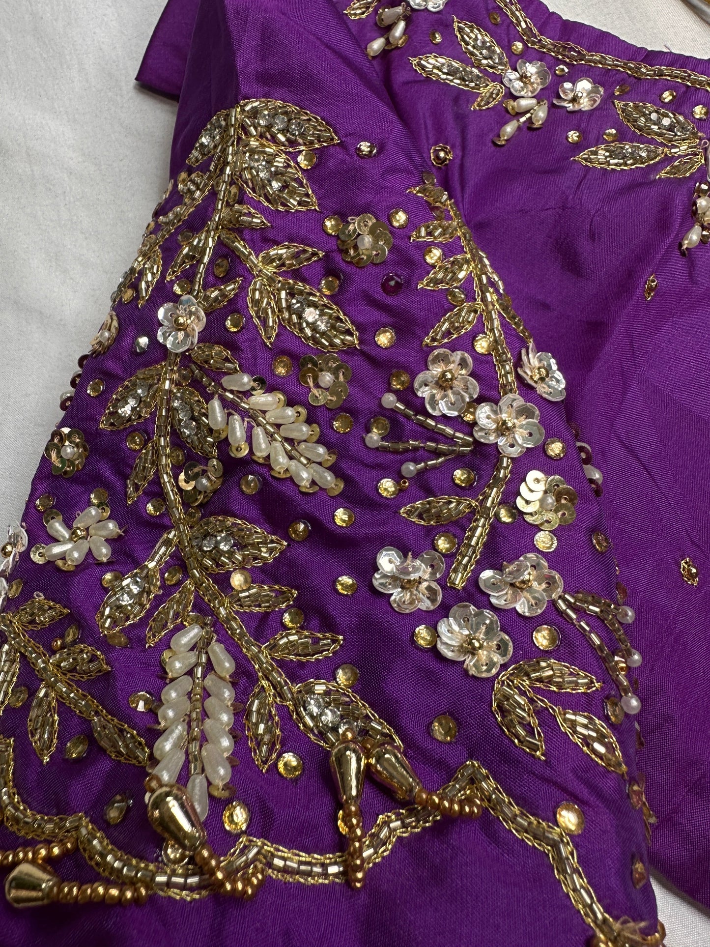 Kardana Purple Pearls Maggam Blouse