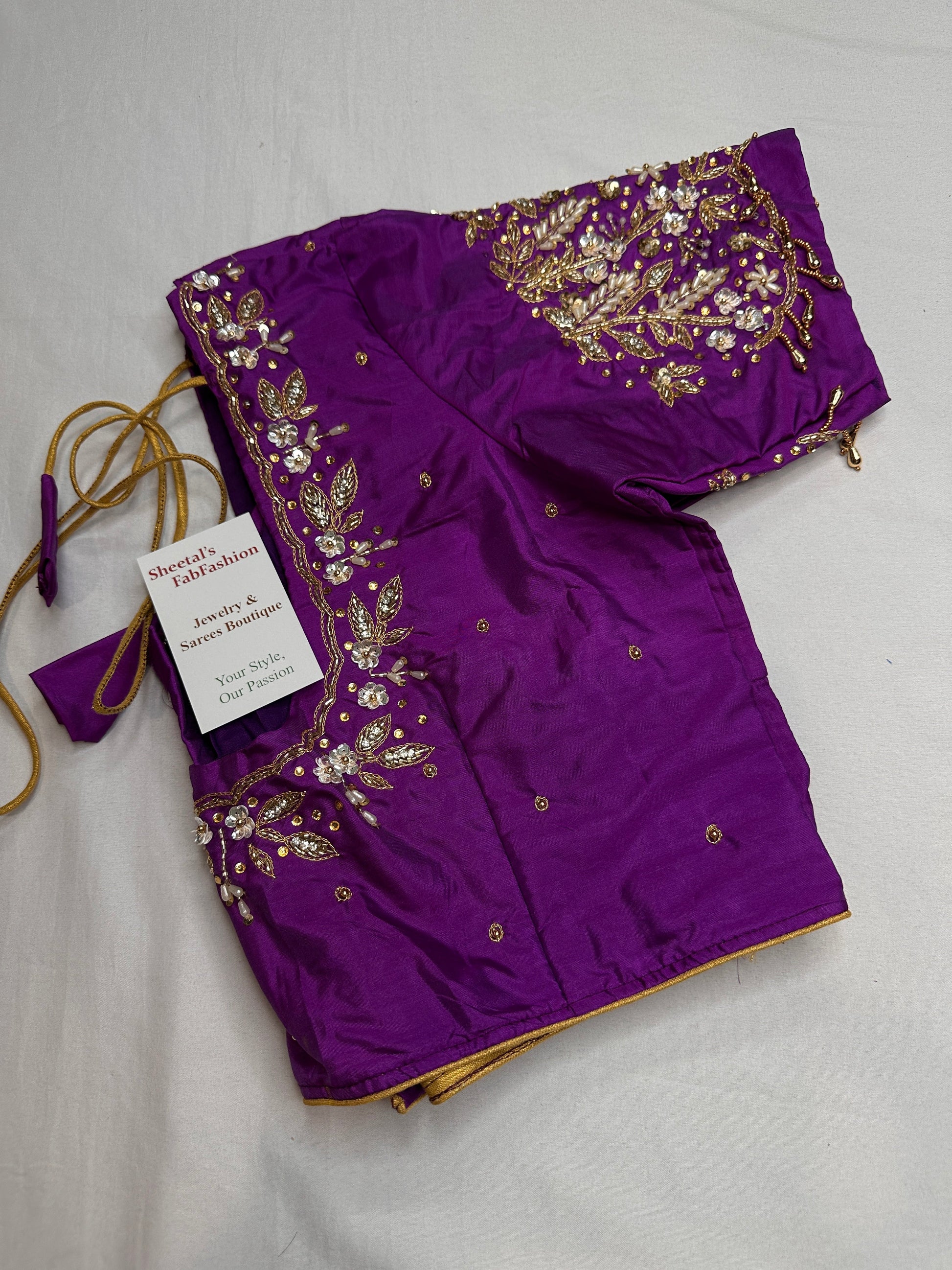 Kardana Purple Pearls Maggam Blouse