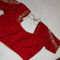 Kardana Red Maggam Pearl Work Blouse