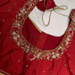 Kardana Red Maggam Pearl Work Blouse