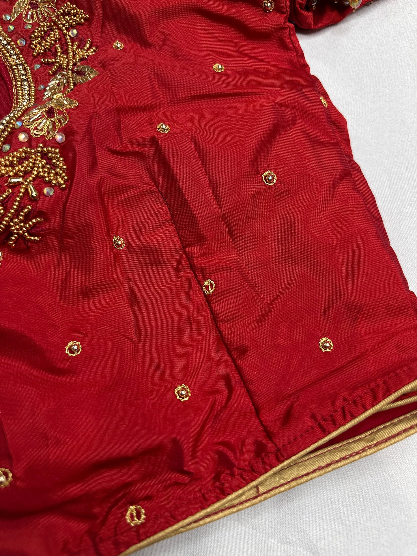 Kardana Red Color  Maggam Blouse