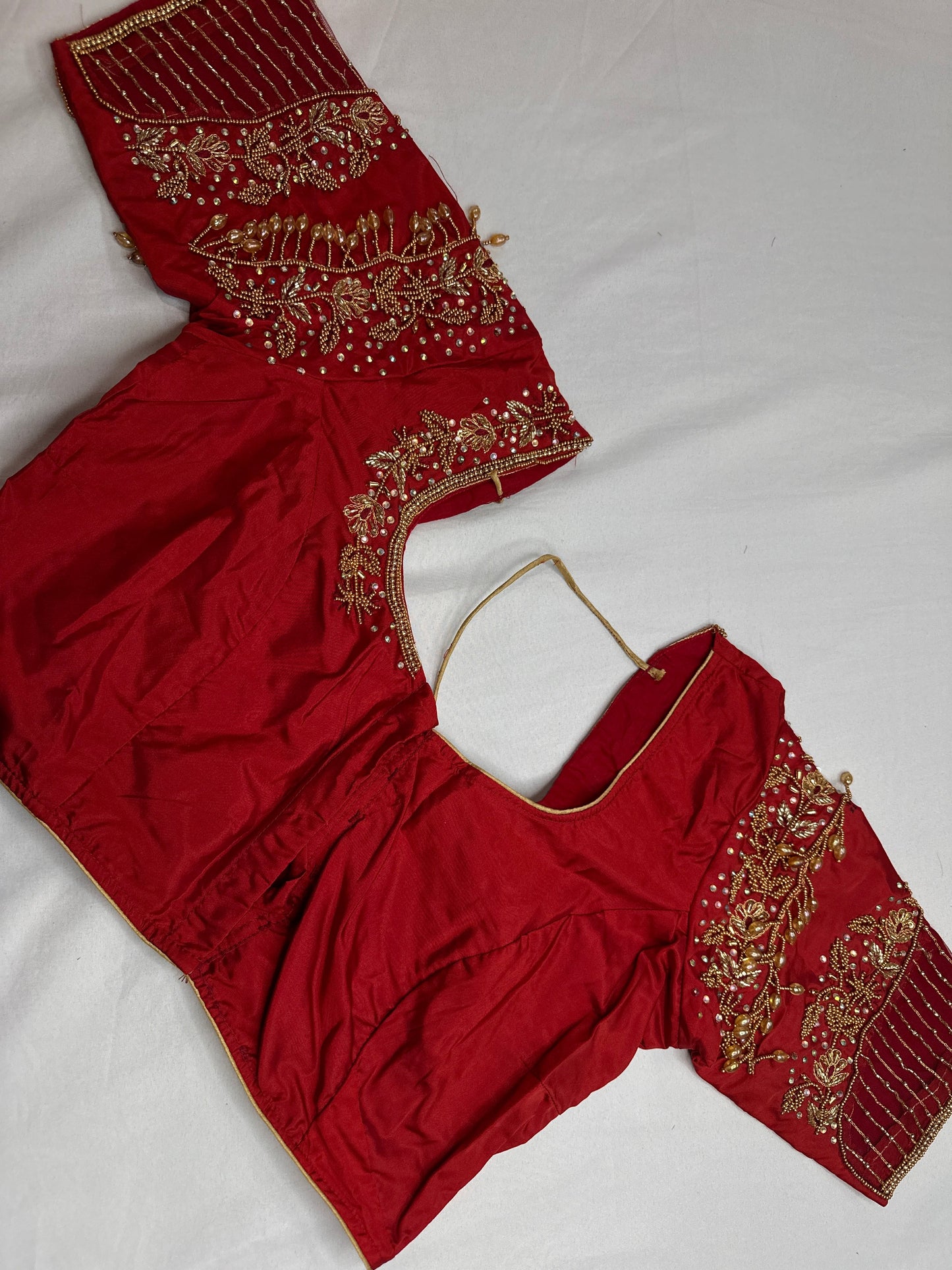 Kardana Red Color  Maggam Blouse