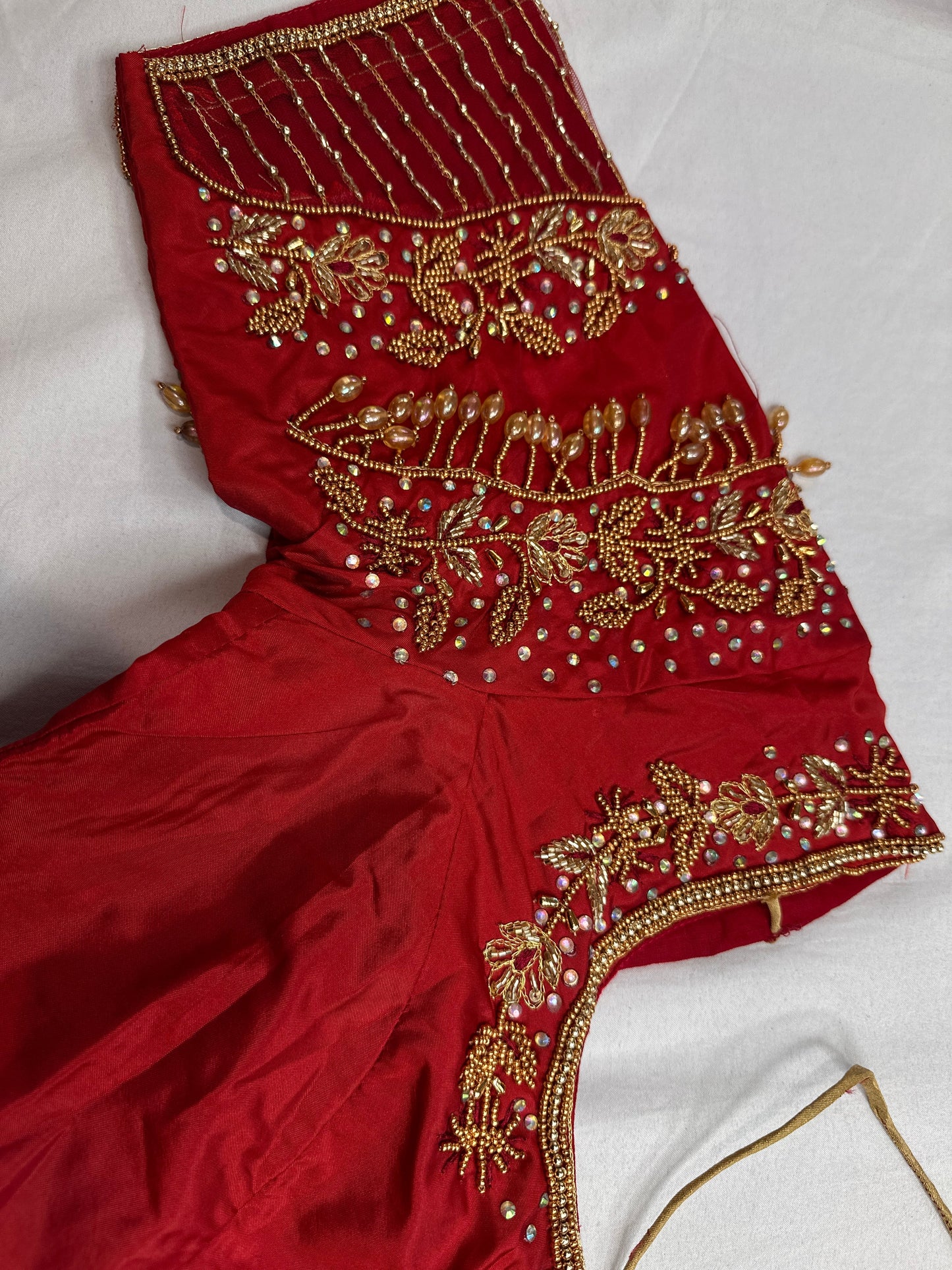 Kardana Red Color  Maggam Blouse
