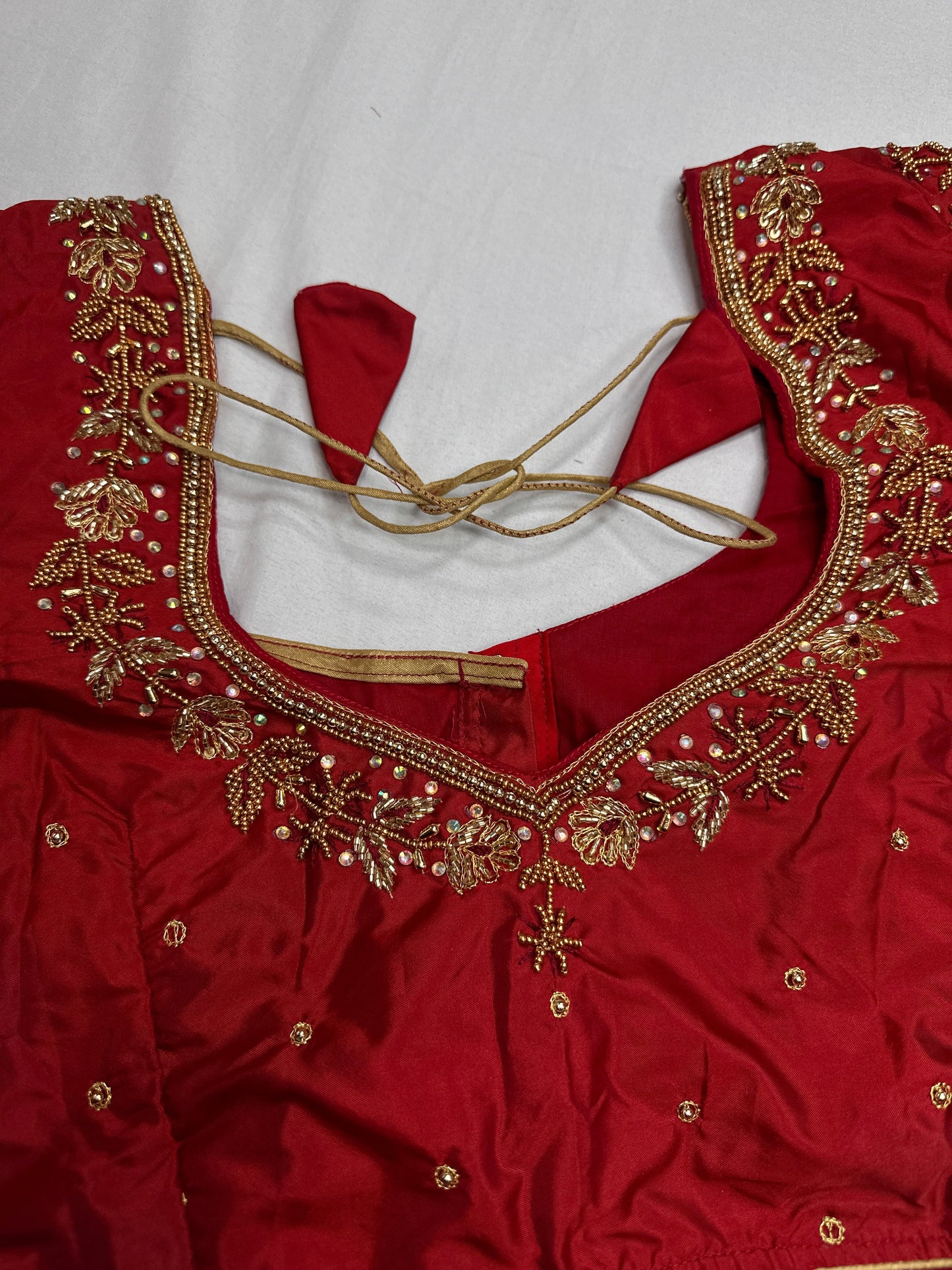 Kardana Red Color  Maggam Blouse