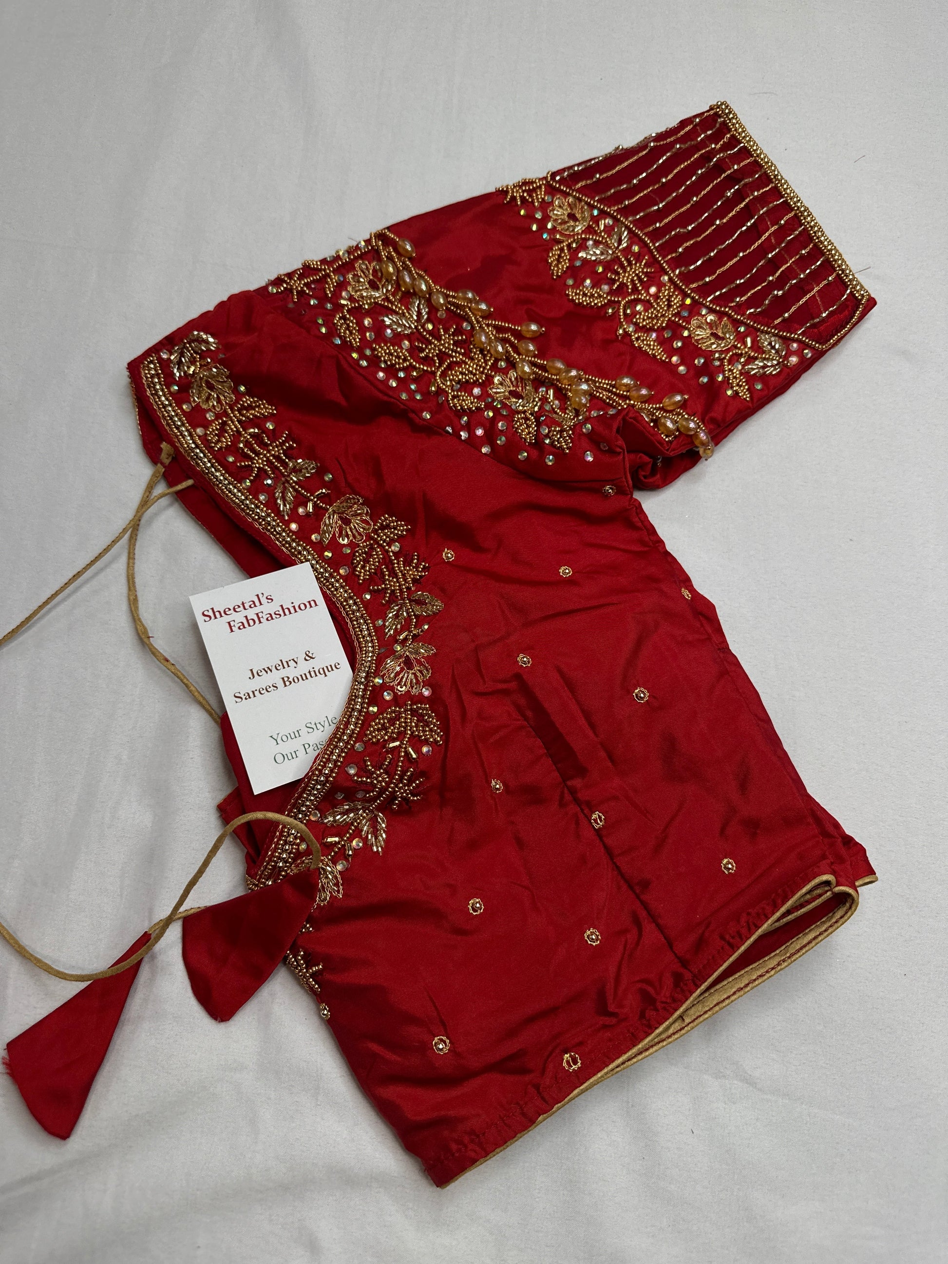 Kardana Red Color  Maggam Blouse