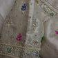 Silver Tissue Multi Color Maggam Blouse