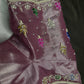 Tissue Mavve Purple Multi Color Maggam Blouse