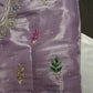 Lavender Purple Tissue Multi Color Maggam Blouse