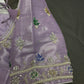 Lavender Purple Tissue Multi Color Maggam Blouse
