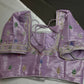 Lavender Purple Tissue Multi Color Maggam Blouse