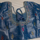 Tissue Multi Color Blue Maggam Blouse
