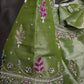Green Tissue Multi Color  Maggam Blouse