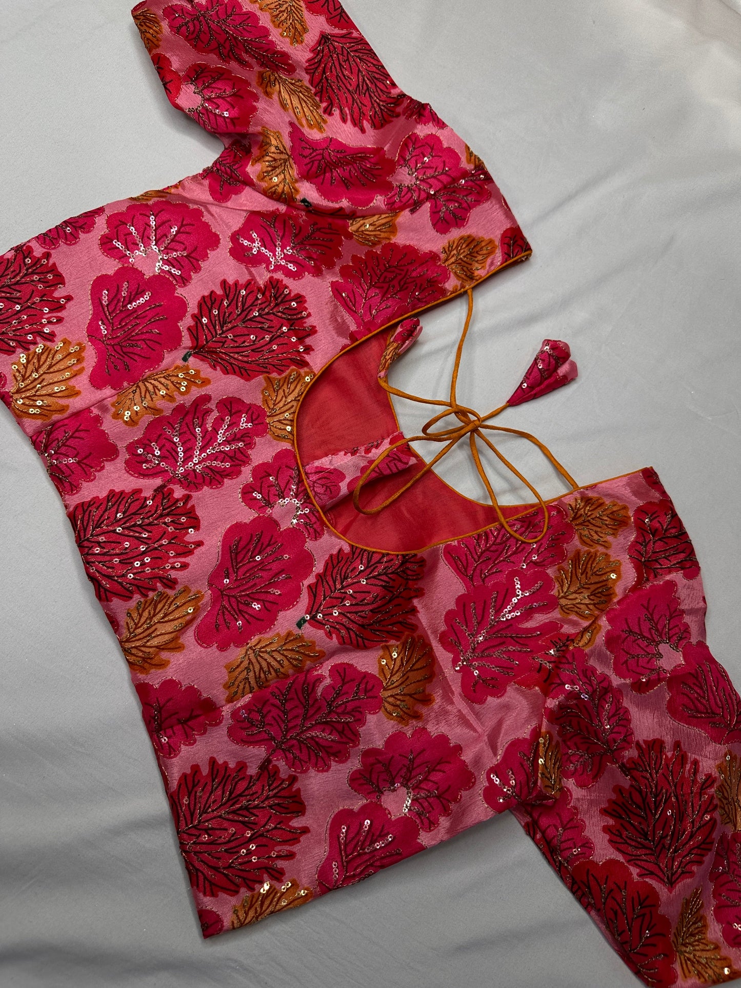 Pink Tissue  Kalamkari Sequence Blouse