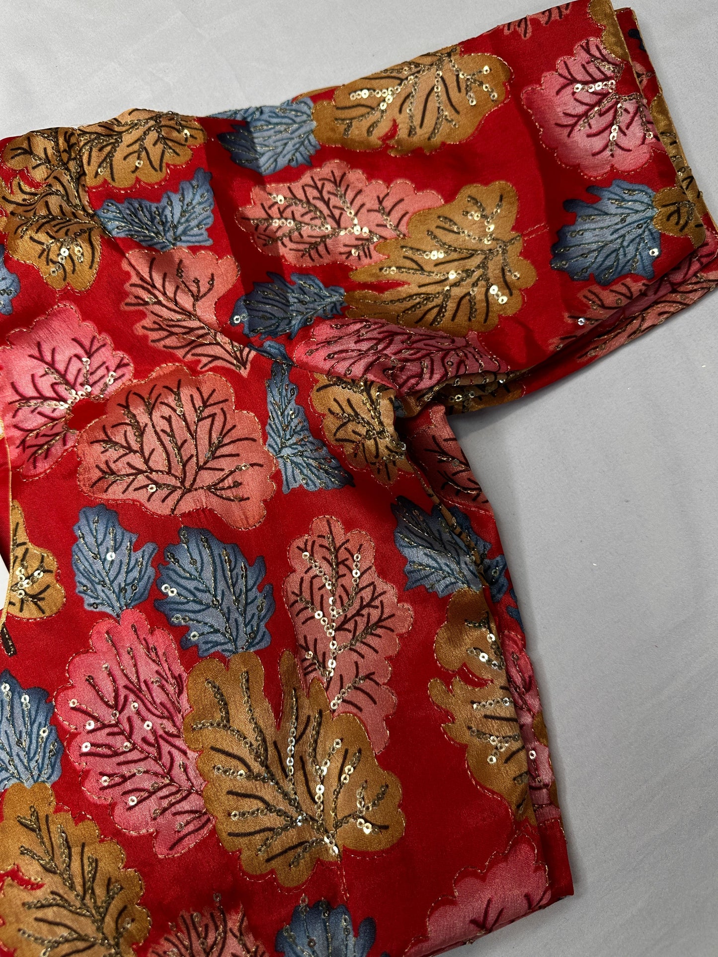 Pink Tissue  Kalamkari Sequence Blouse