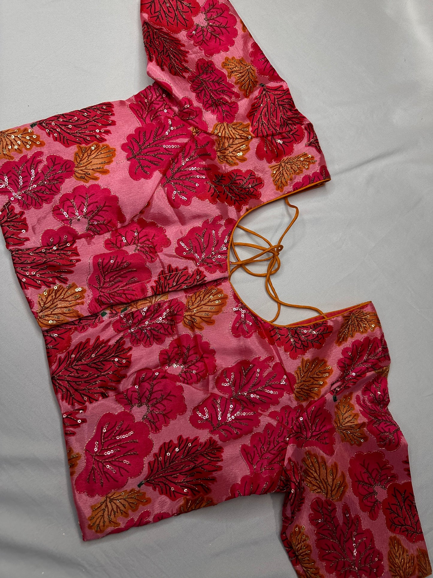 Pink Tissue  Kalamkari Sequence Blouse