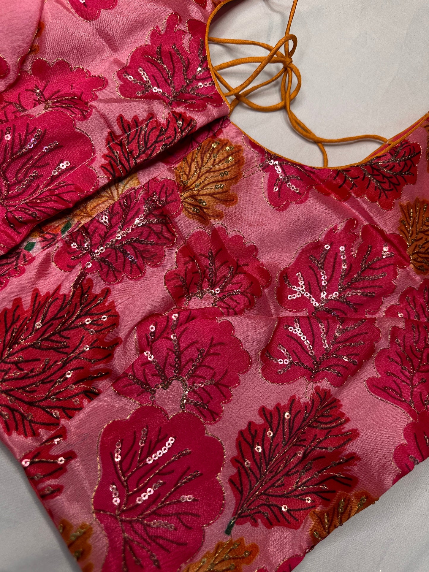 Pink Tissue  Kalamkari Sequence Blouse