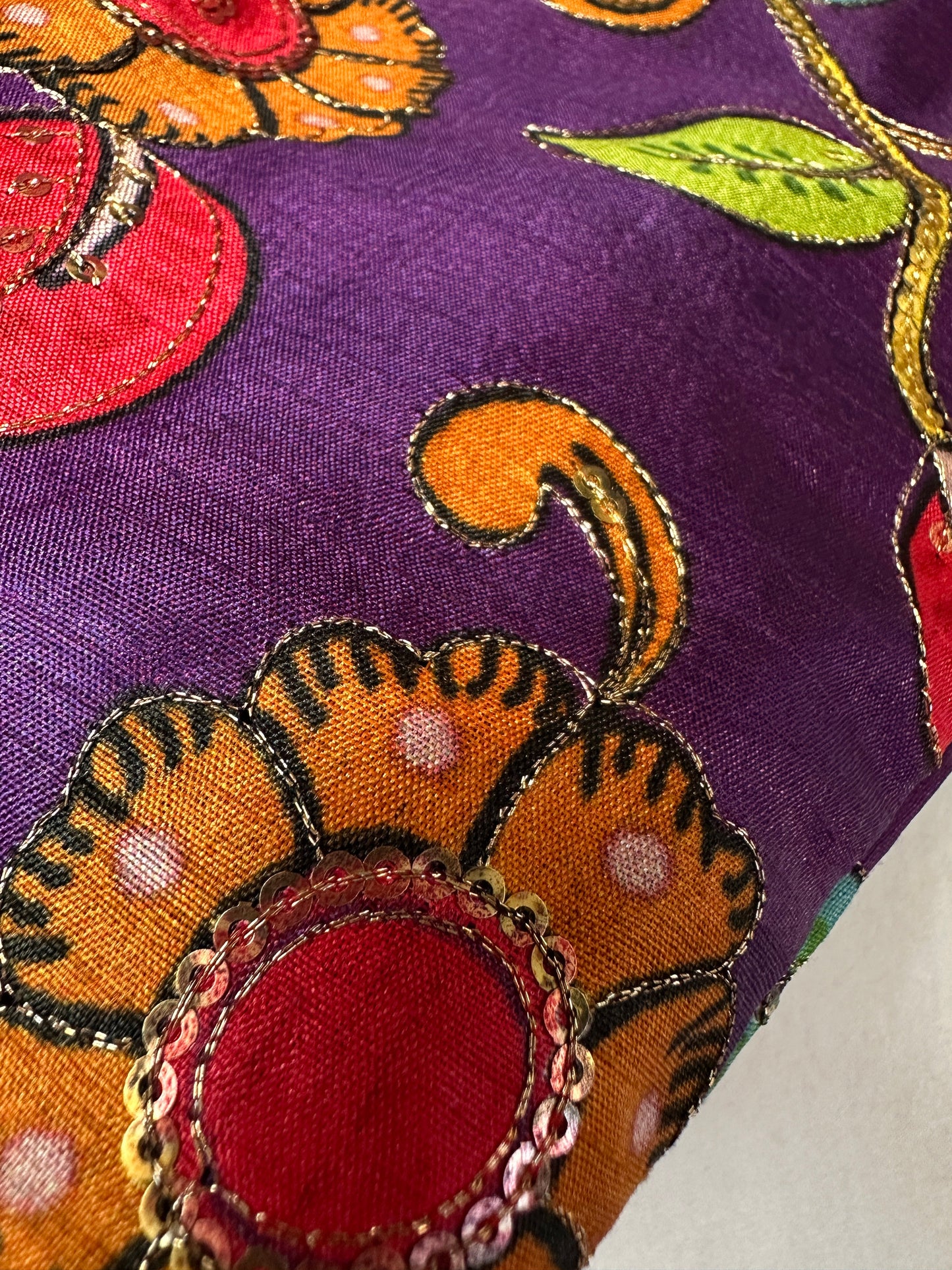 Kalamkari Sequence FLoral Multi Color  Blouse