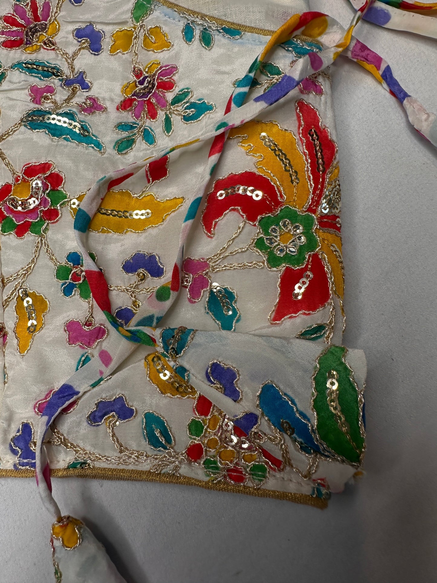 Kalamkari Sequence FLoral Multi Color  Blouse