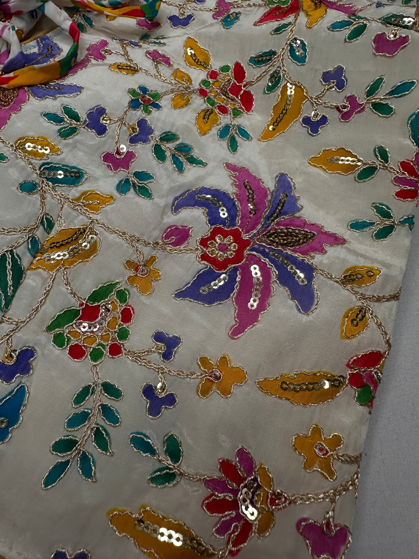 Kalamkari Sequence FLoral Multi Color  Blouse