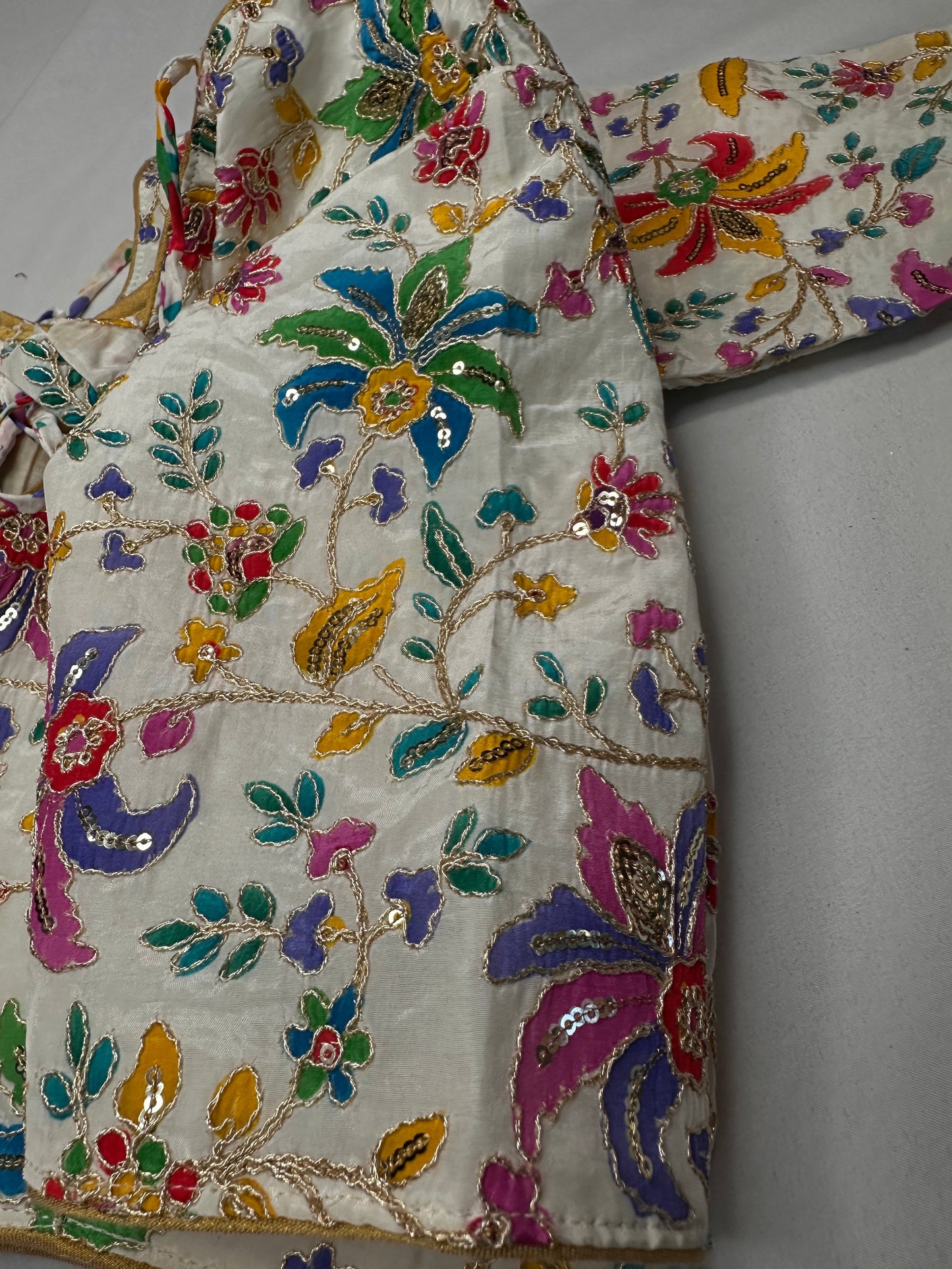 Kalamkari Sequence FLoral Multi Color  Blouse