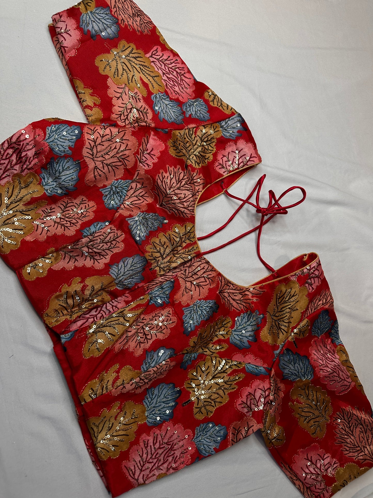 Pink Tissue  Kalamkari Sequence Blouse