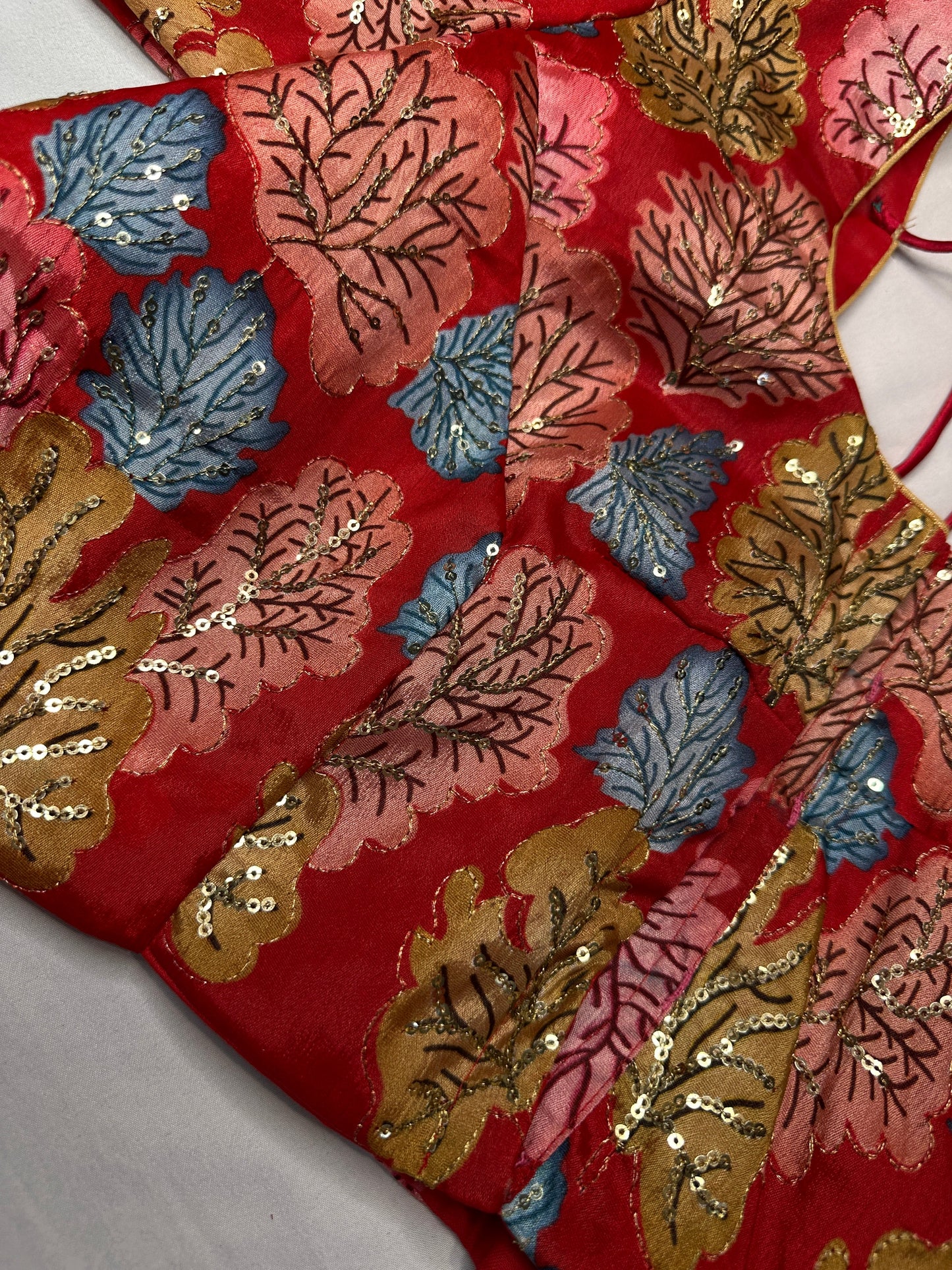 Pink Tissue  Kalamkari Sequence Blouse