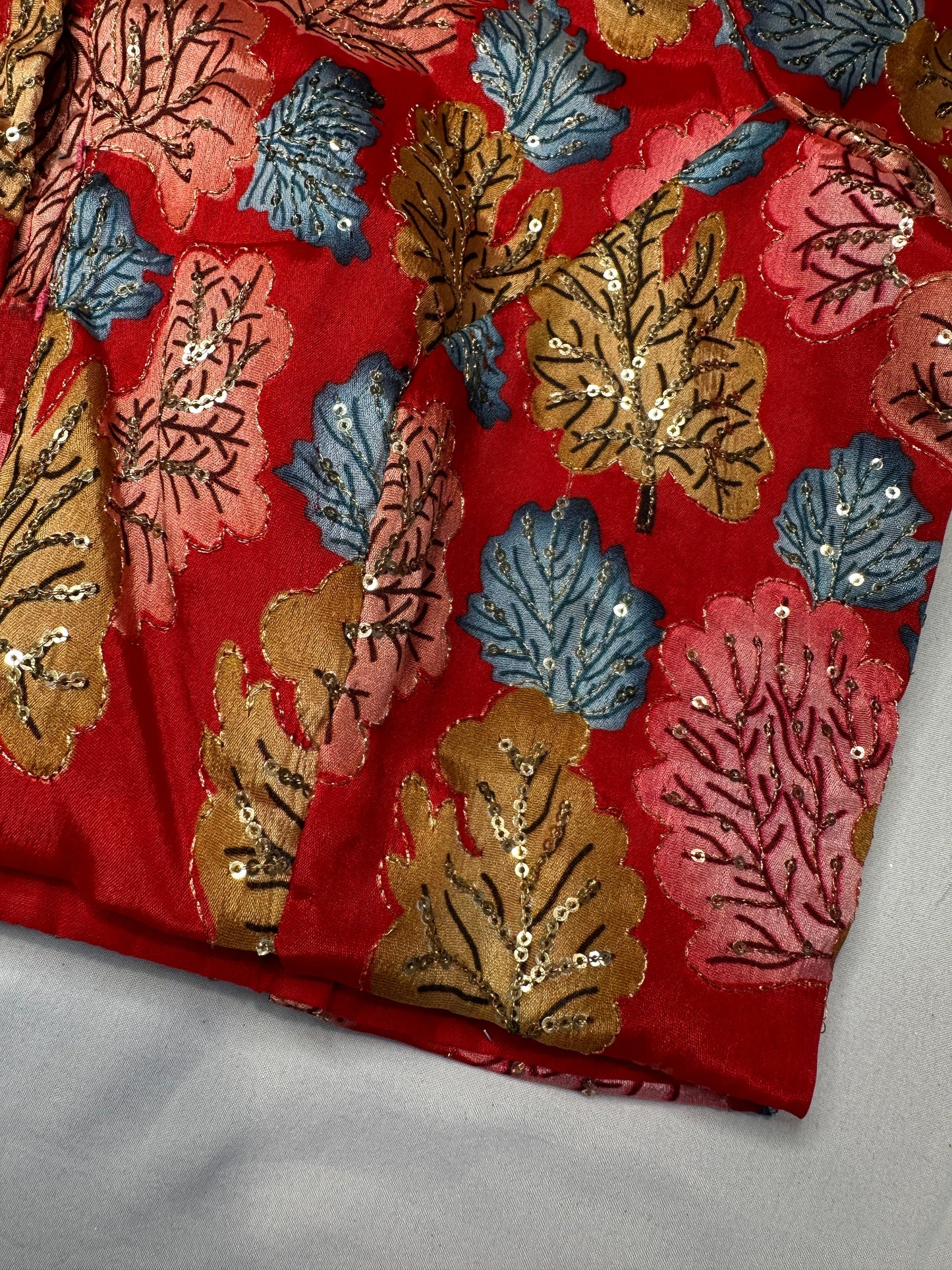 Pink Tissue  Kalamkari Sequence Blouse