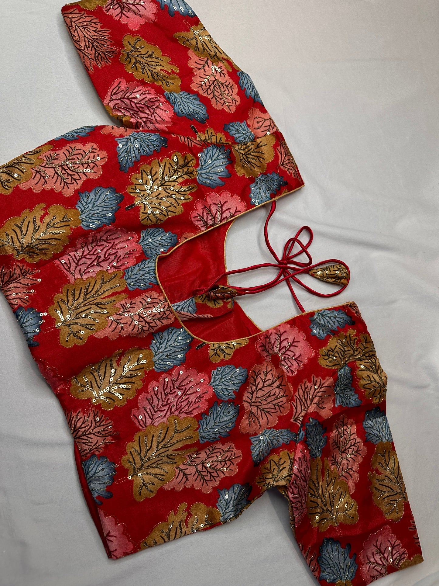 Pink Tissue  Kalamkari Sequence Blouse