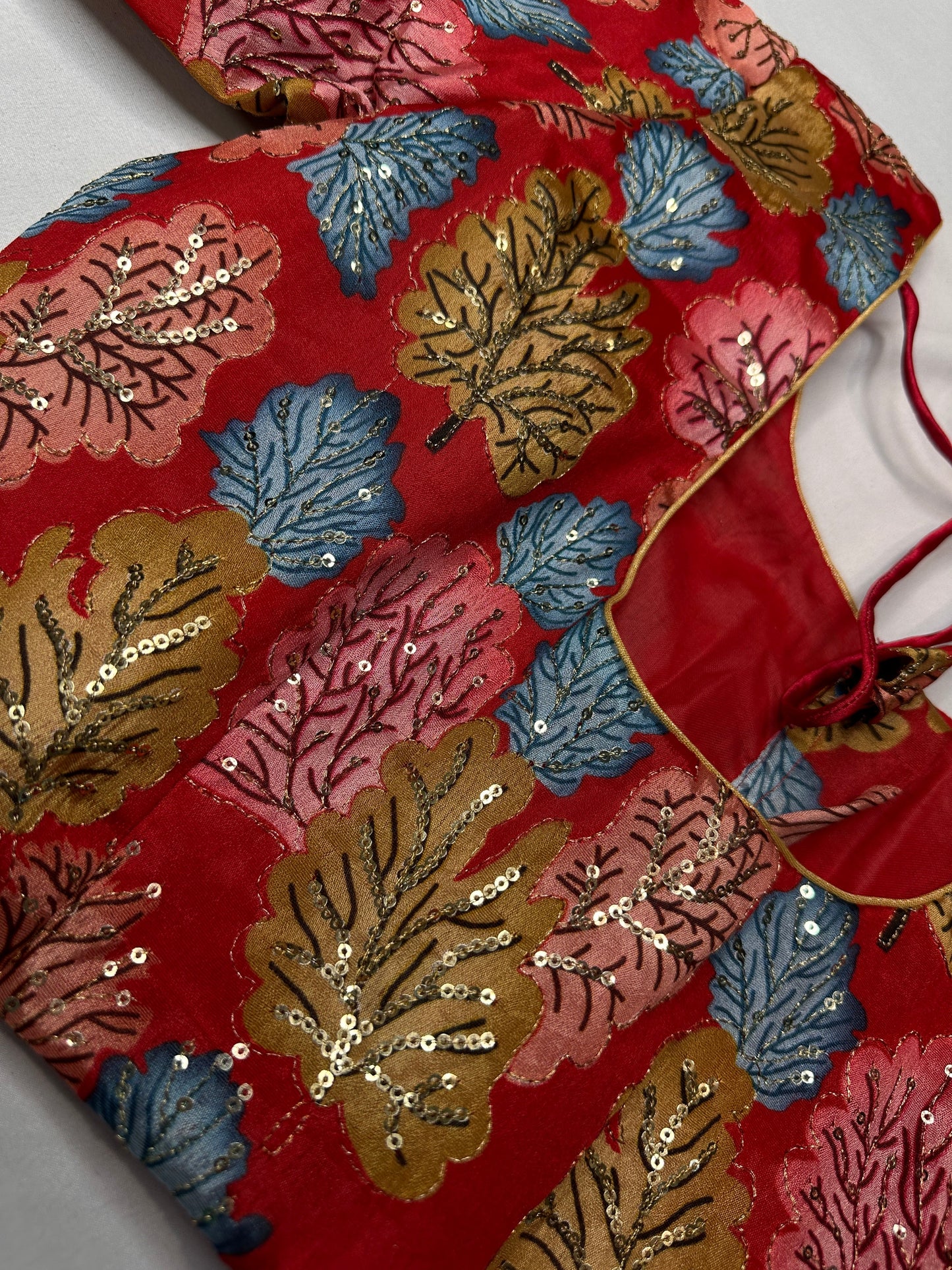 Pink Tissue  Kalamkari Sequence Blouse