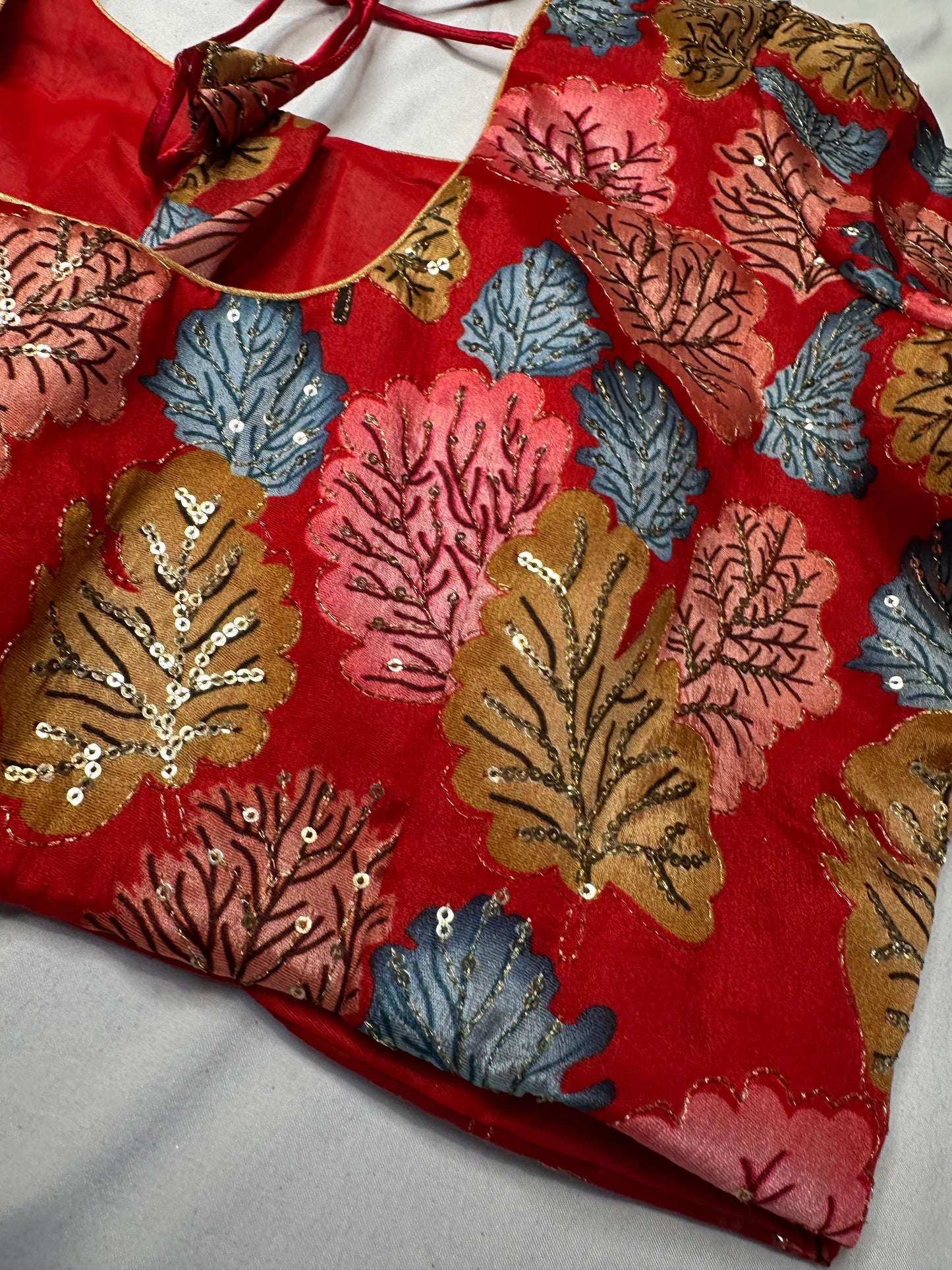 Pink Tissue  Kalamkari Sequence Blouse