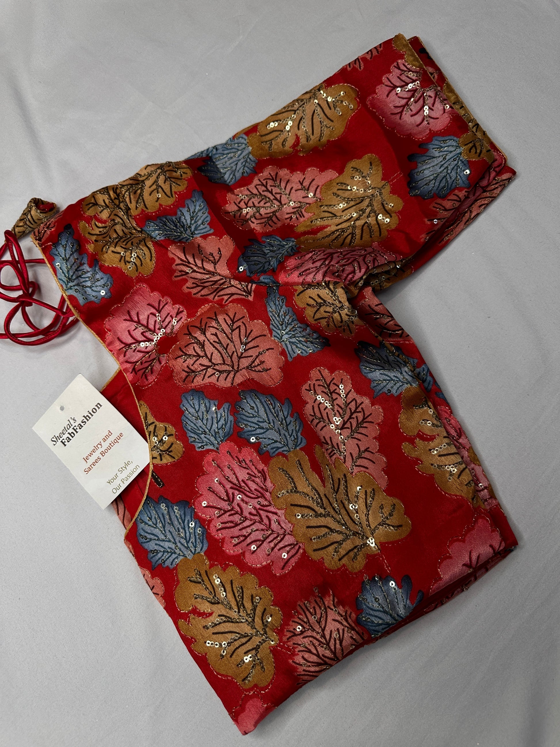 Pink Tissue  Kalamkari Sequence Blouse