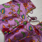 Purple Silk Kalamkari Sequence Blouse