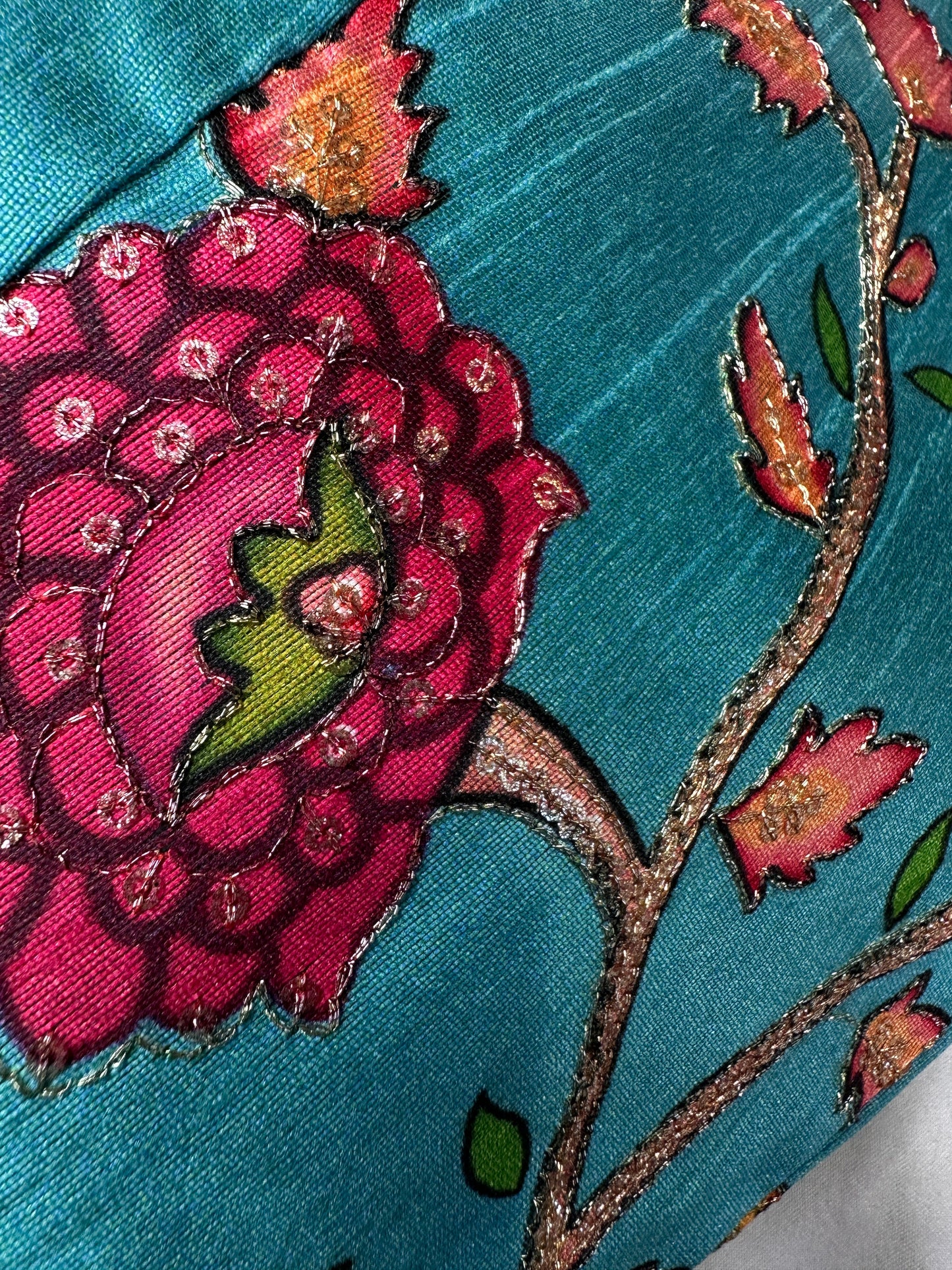 Blue Silk Kalamkari Sequence Blouse