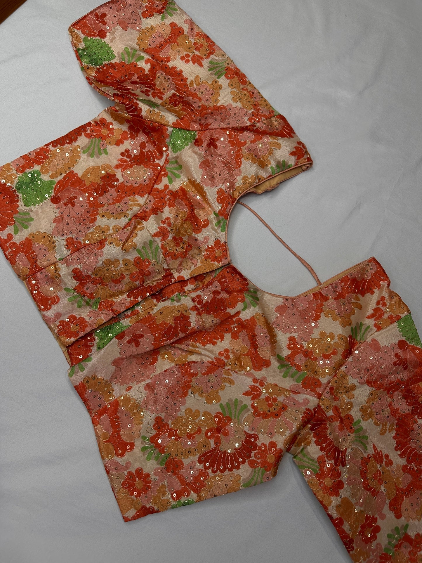 Multi Color Silk Kalamkari Sequence Blouse