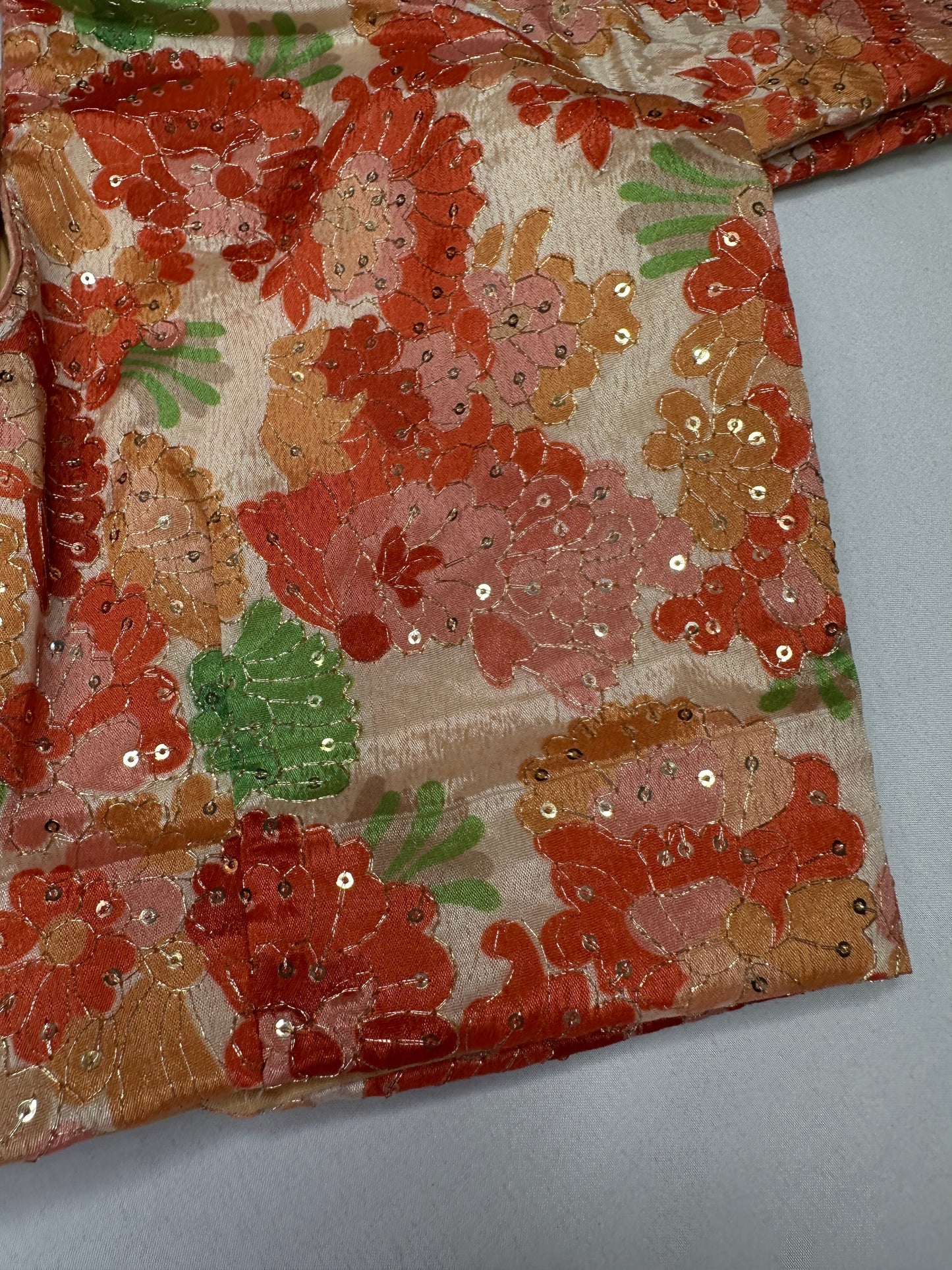 Multi Color Silk Kalamkari Sequence Blouse