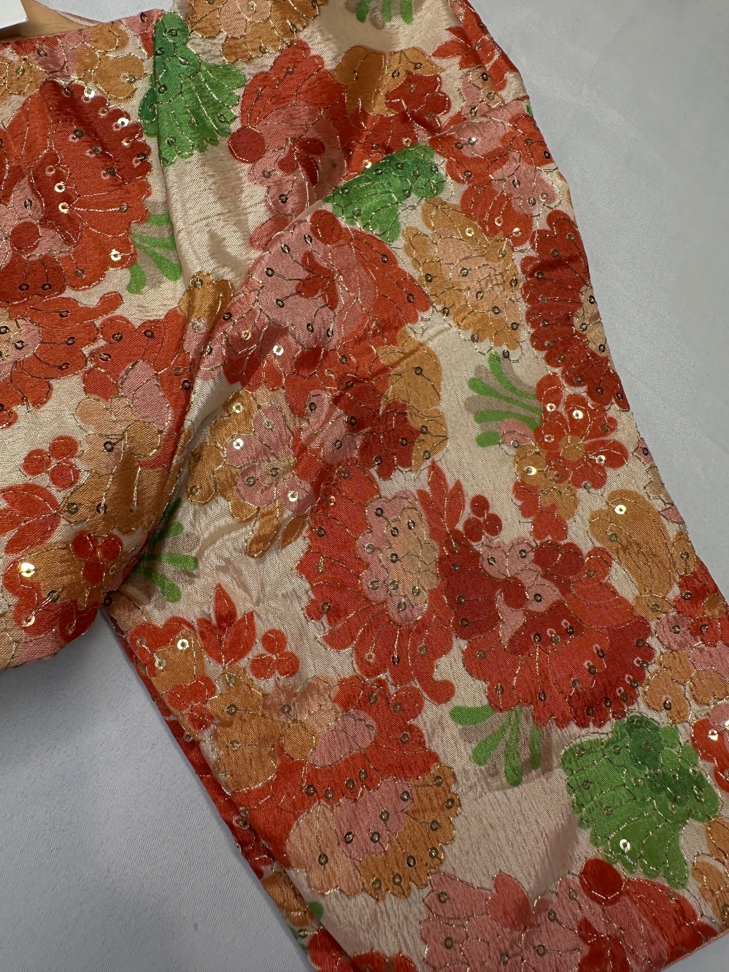 Multi Color Silk Kalamkari Sequence Blouse