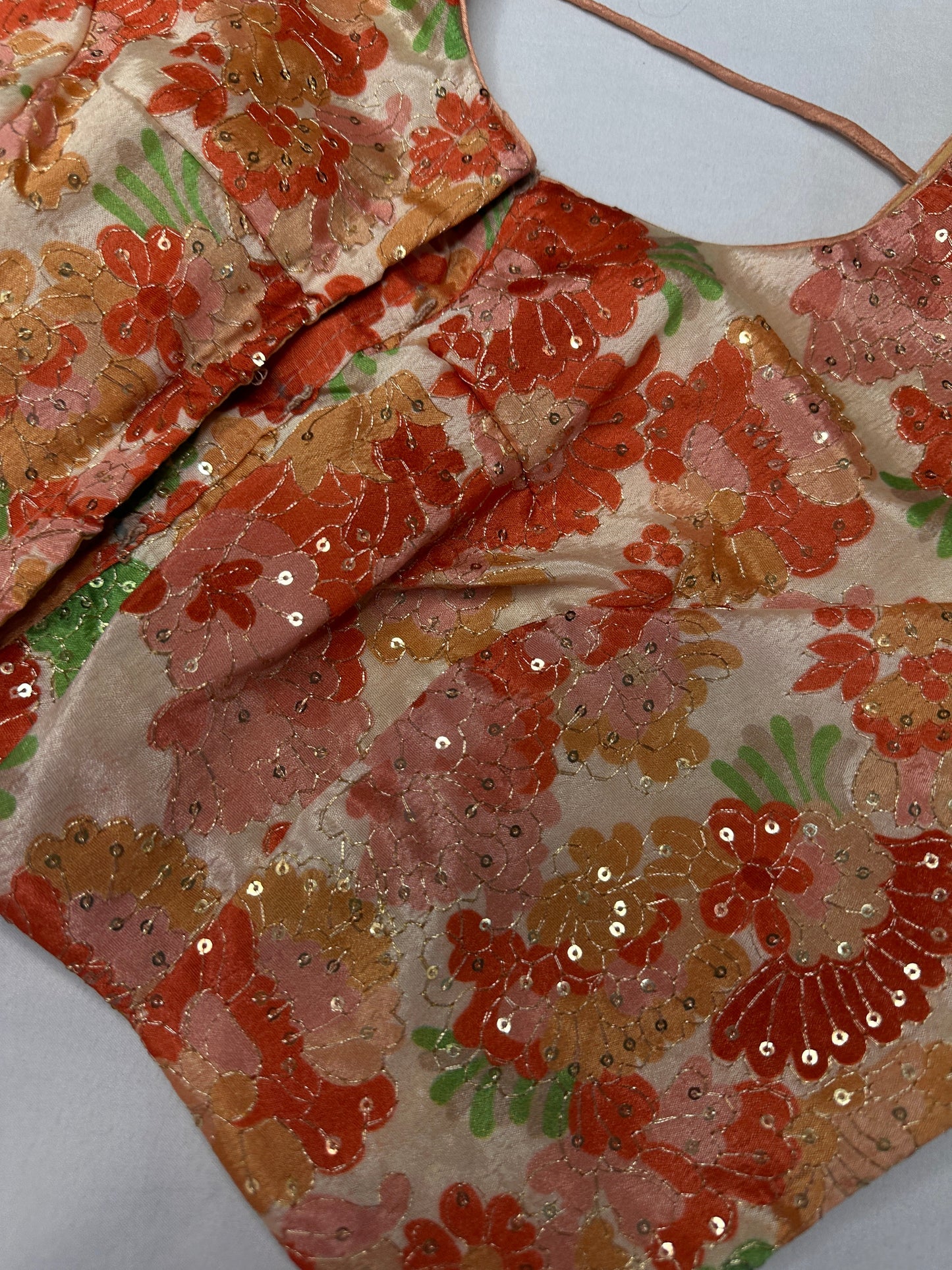 Multi Color Silk Kalamkari Sequence Blouse