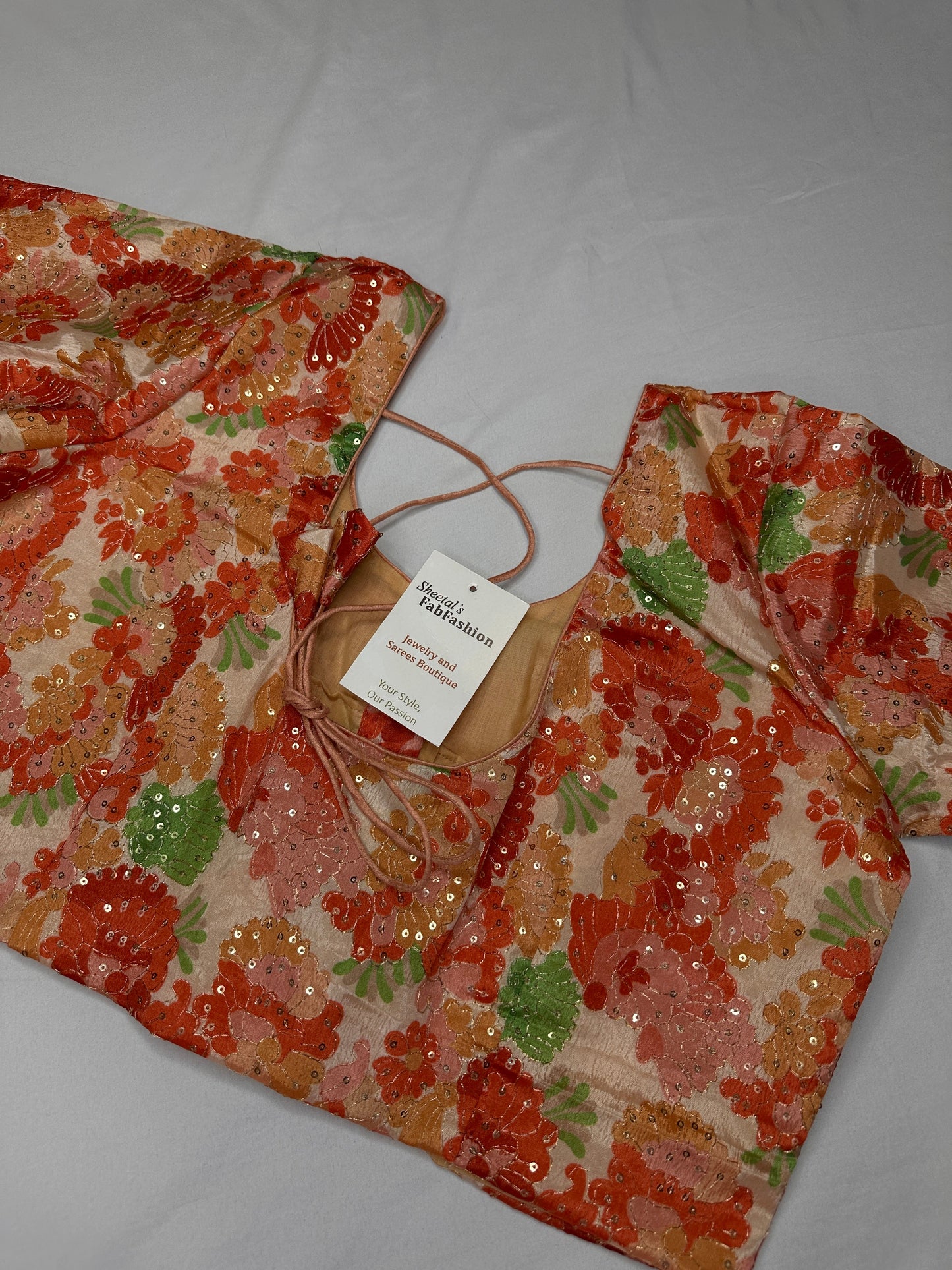 Multi Color Silk Kalamkari Sequence Blouse