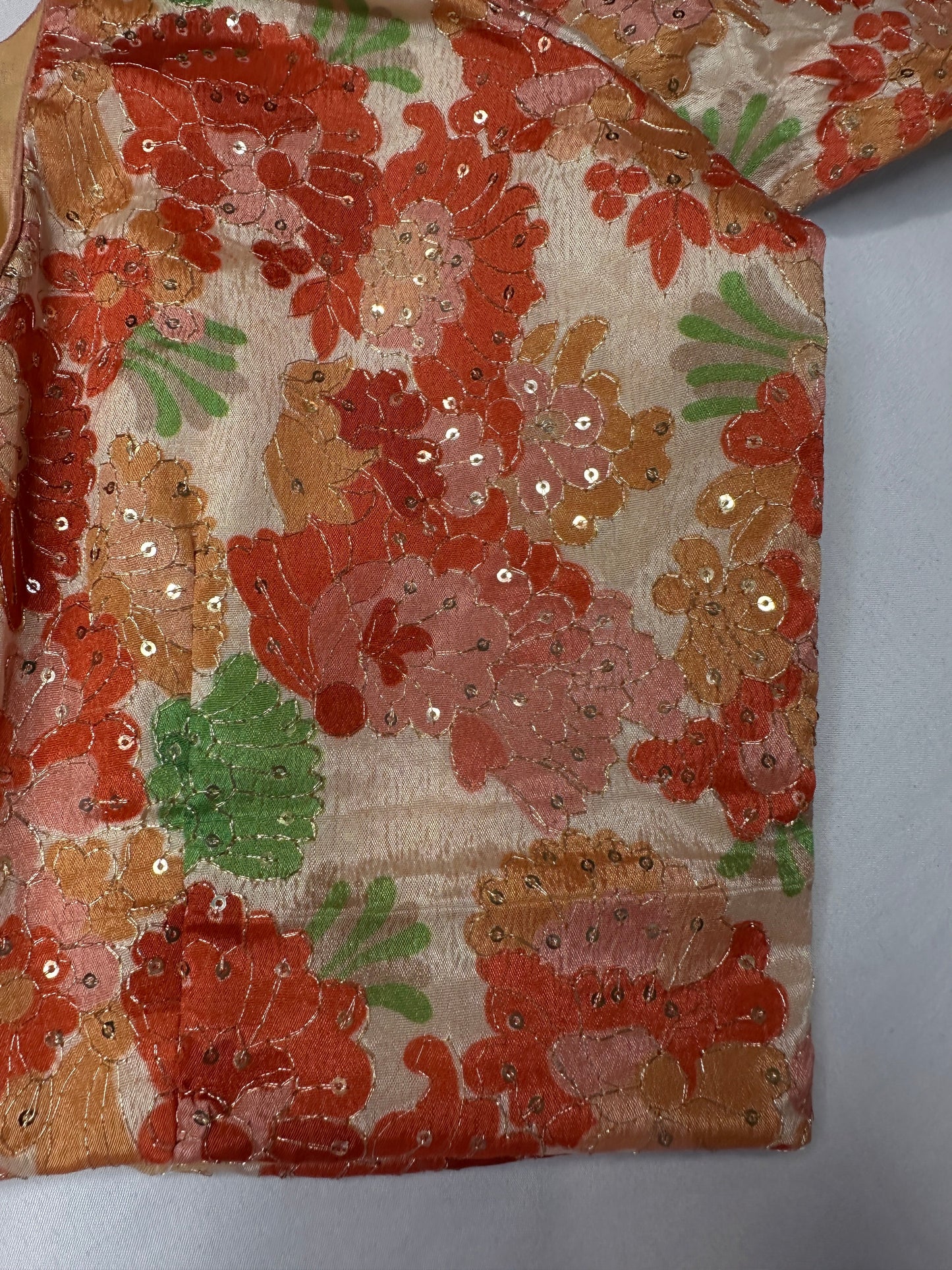 Multi Color Silk Kalamkari Sequence Blouse