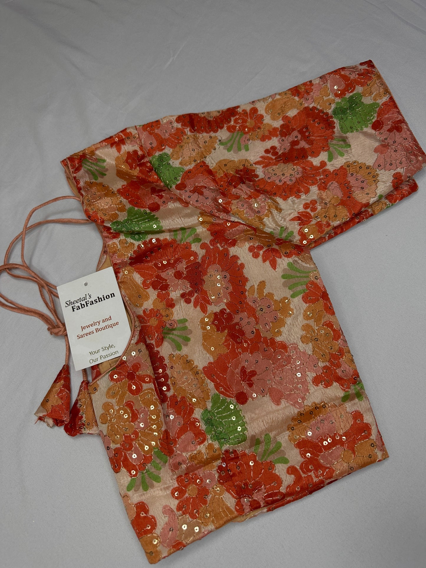 Multi Color Silk Kalamkari Sequence Blouse