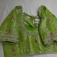 Green Tissue Multi Color Maggam Blouse