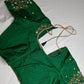 Green Kardana Pearls Maggam Blouse