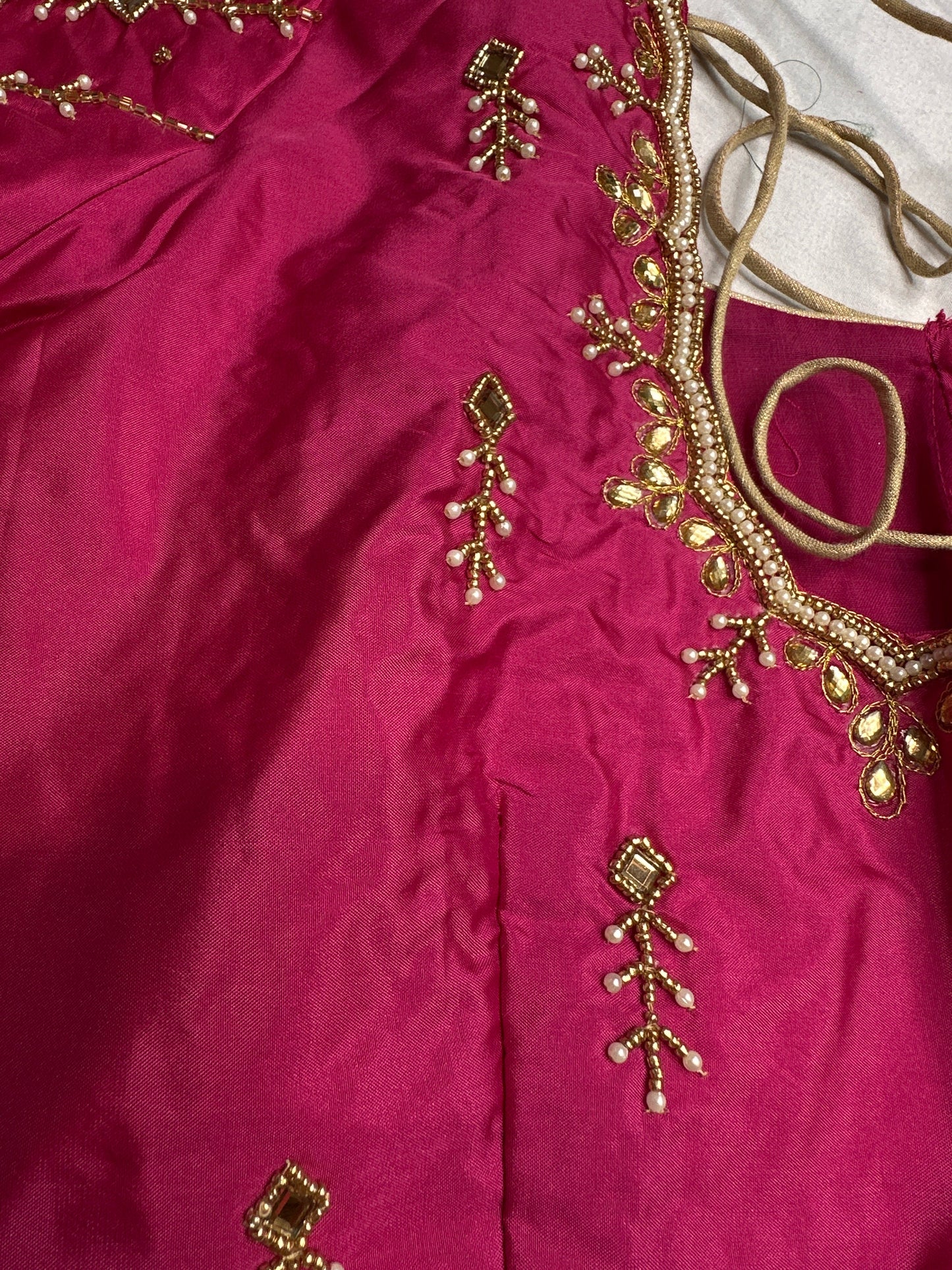 Pink Maggam Aari Embroidery Blouse