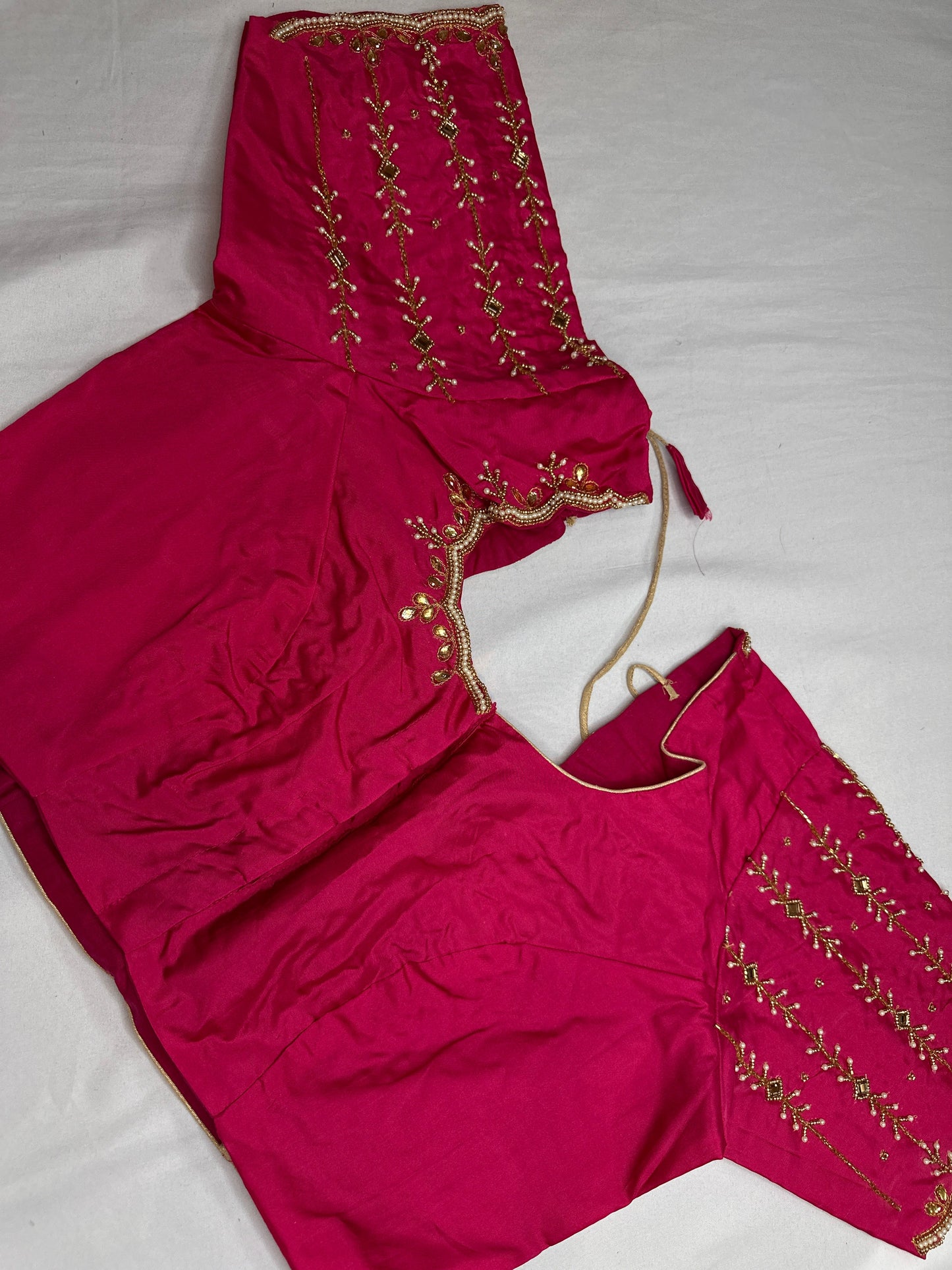 Pink Maggam Aari Embroidery Blouse