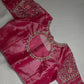 Pink Tissue Silver Kardana Color Maggam Blouse