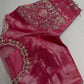 Pink Tissue Silver Kardana Color Maggam Blouse