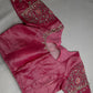Pink Tissue Silver Kardana Color Maggam Blouse